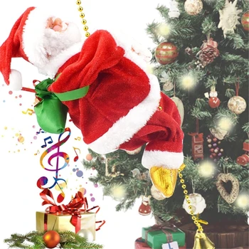 69HC Празнично Анимирани Изкачване на Дядо Коледа на веригата от мъниста Музикално Празнична Украса
