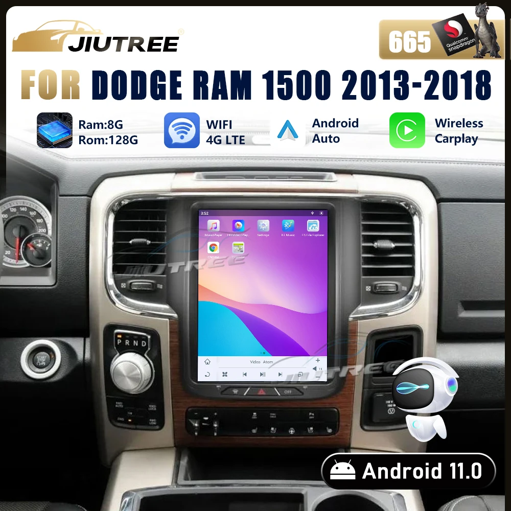 128 Г Автомобилен Мултимедиен Плеър с Android 11 За Dodge RAM 1500 2013-2018 Видео Оттичане Стереоэкран GPS Навигация Carplay Главното устройство . ' - ' . 0