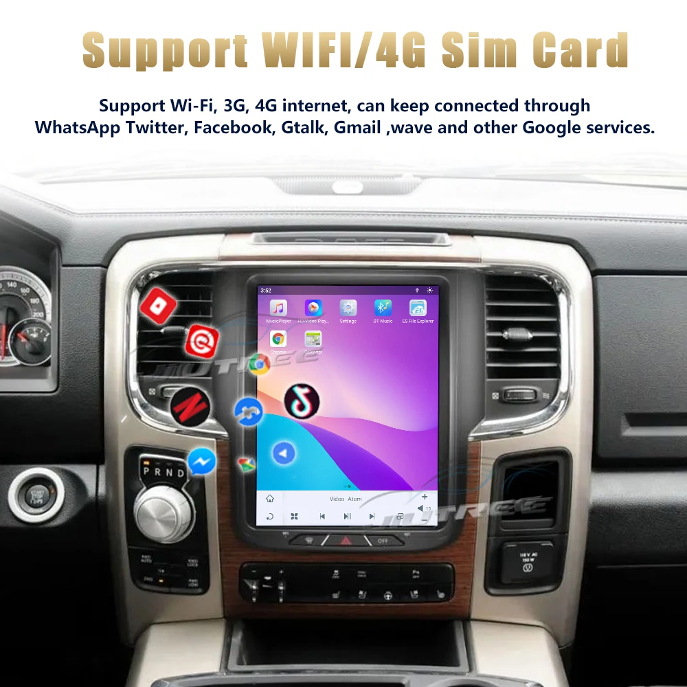 128 Г Автомобилен Мултимедиен Плеър с Android 11 За Dodge RAM 1500 2013-2018 Видео Оттичане Стереоэкран GPS Навигация Carplay Главното устройство . ' - ' . 5