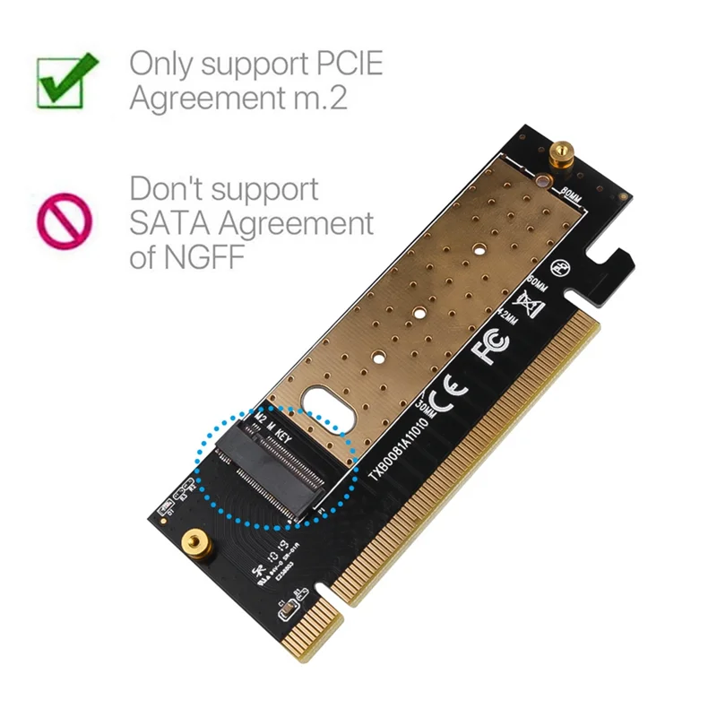 M. 2 NVMe SSD NGFF За PCIE 3,0x16 Карта на адаптера за Карта за разширяване на интерфейса M Key С подкрепата на Пълна скорост от 2230 до 2280 SSD . ' - ' . 5