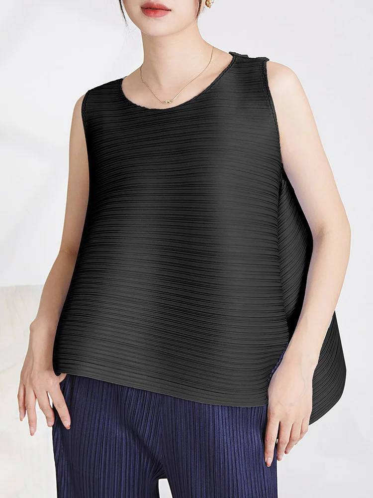 Eshin, Свободна Плиссированная Тениска За Жени, Лято 2023, през Цялата Деколте, Без ръкави, Обикновена Ежедневни Блузи Y2k, Дамски дрехи TH2470 . ' - ' . 4