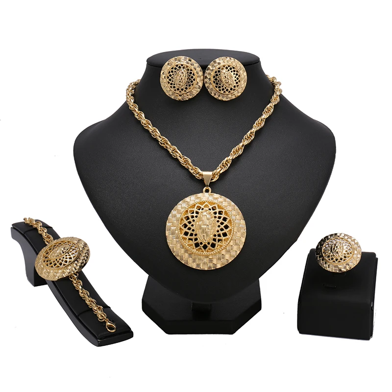 Дубай Луксозен Позлатен комплект Бижута със Скъпоценни камъни, Дамска Мода, Традиционен Марокански Дизайнерски Бижута Комплект за поръчка на Едро . ' - ' . 3