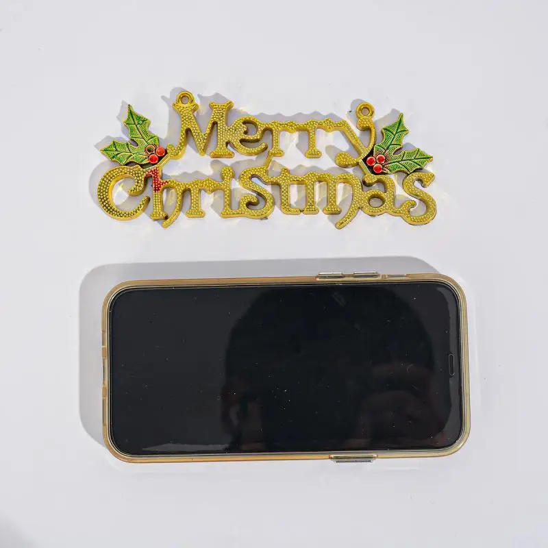 Весела Коледа, Подвесная Вратата, Празнична украса, Златисто-Сребрист 3D Окачен знак, Коледа . ' - ' . 3