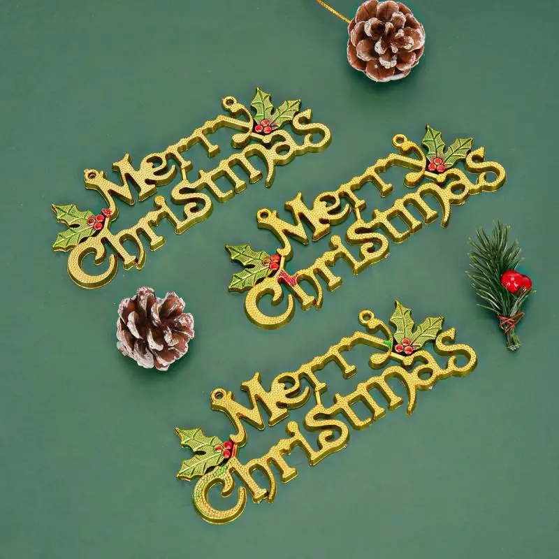 Весела Коледа, Подвесная Вратата, Празнична украса, Златисто-Сребрист 3D Окачен знак, Коледа . ' - ' . 4