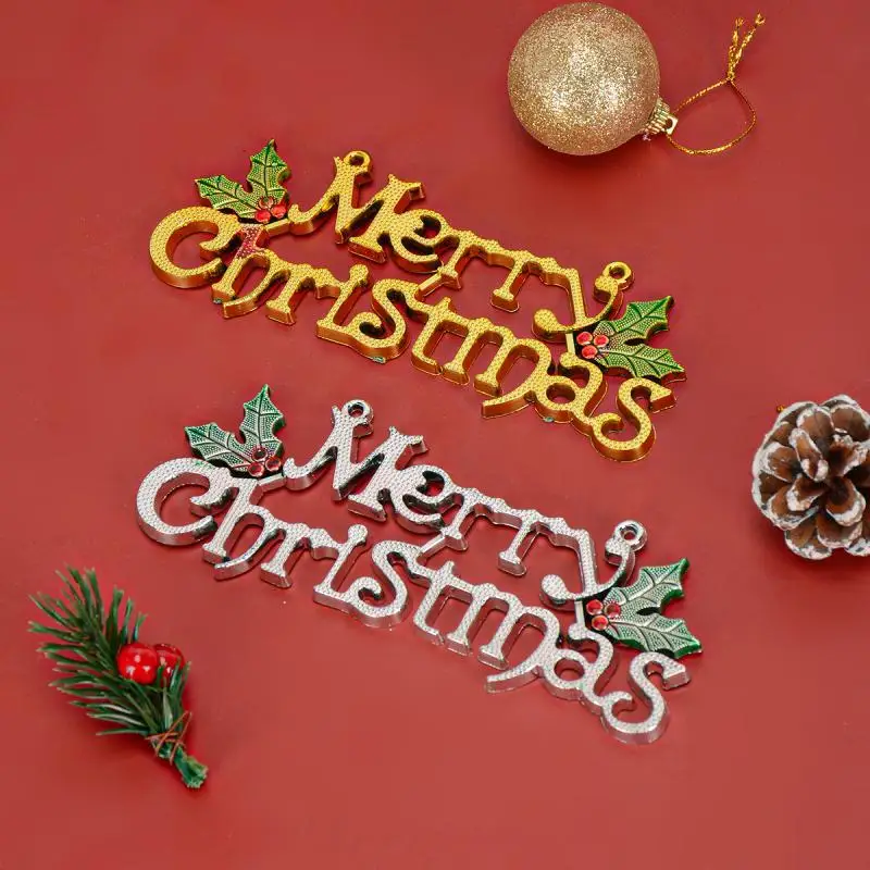 Весела Коледа, Подвесная Вратата, Празнична украса, Златисто-Сребрист 3D Окачен знак, Коледа . ' - ' . 5