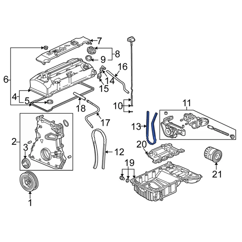 13441-PCX-004 Комплекти верига маслена помпа за Honda S2000 Type R EP3 ITR . ' - ' . 4