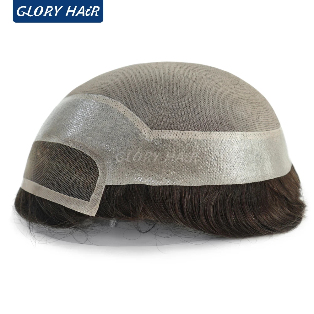 Gloryhair Mono Lace Мъжки Капилярна Протеза, Мъжка перука от Изкуствена кожа, Перуки, изработени от индийски коси, Индийски Перуки, изработени от човешка коса, Директна Доставка . ' - ' . 0