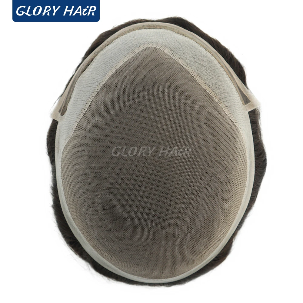 Gloryhair Mono Lace Мъжки Капилярна Протеза, Мъжка перука от Изкуствена кожа, Перуки, изработени от индийски коси, Индийски Перуки, изработени от човешка коса, Директна Доставка . ' - ' . 2