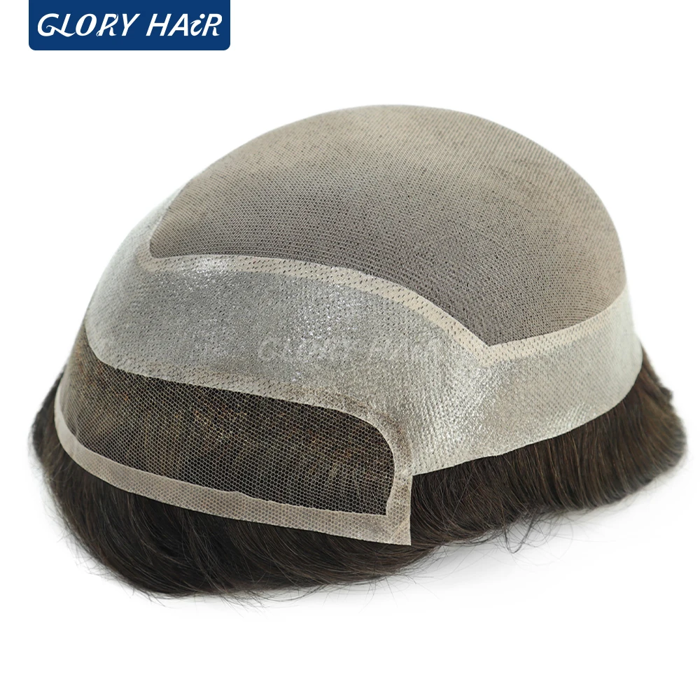 Gloryhair Mono Lace Мъжки Капилярна Протеза, Мъжка перука от Изкуствена кожа, Перуки, изработени от индийски коси, Индийски Перуки, изработени от човешка коса, Директна Доставка . ' - ' . 3