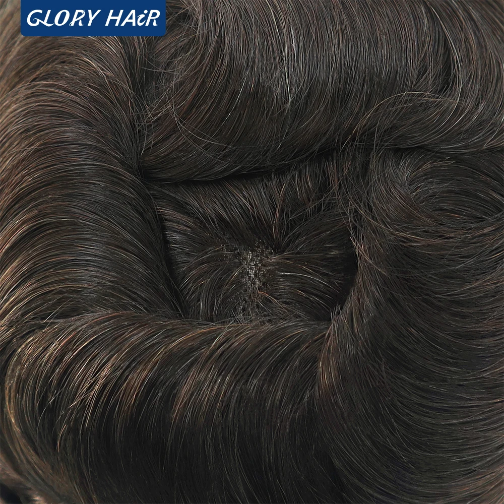 Gloryhair Mono Lace Мъжки Капилярна Протеза, Мъжка перука от Изкуствена кожа, Перуки, изработени от индийски коси, Индийски Перуки, изработени от човешка коса, Директна Доставка . ' - ' . 5