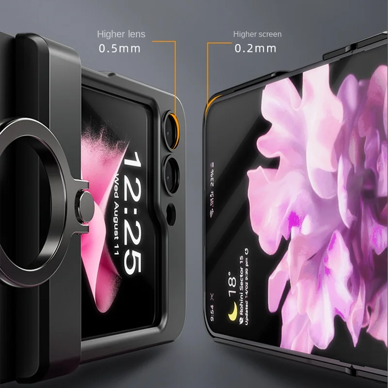С галванично Магнитен пръстен за своята практика Magsafe за Samsung Galaxy Z Flip 5 Flip5 5G, Защитно Поставка за Панти, устойчив на удари Калъф . ' - ' . 2