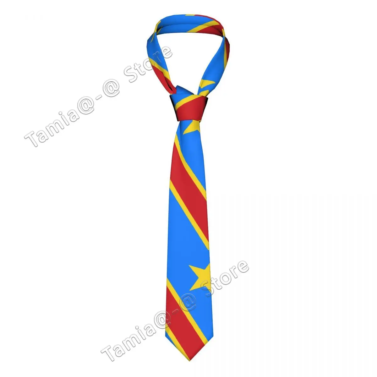Флаг Конго, Киншаса, Заир, Вратовръзка, Тънка Вратовръзка от Полиестер Ширина 8 см, Аксесоари за Мъжки Костюми на Шийката на носна Кърпичка, Аксесоари за Сватба, Подарък . ' - ' . 0