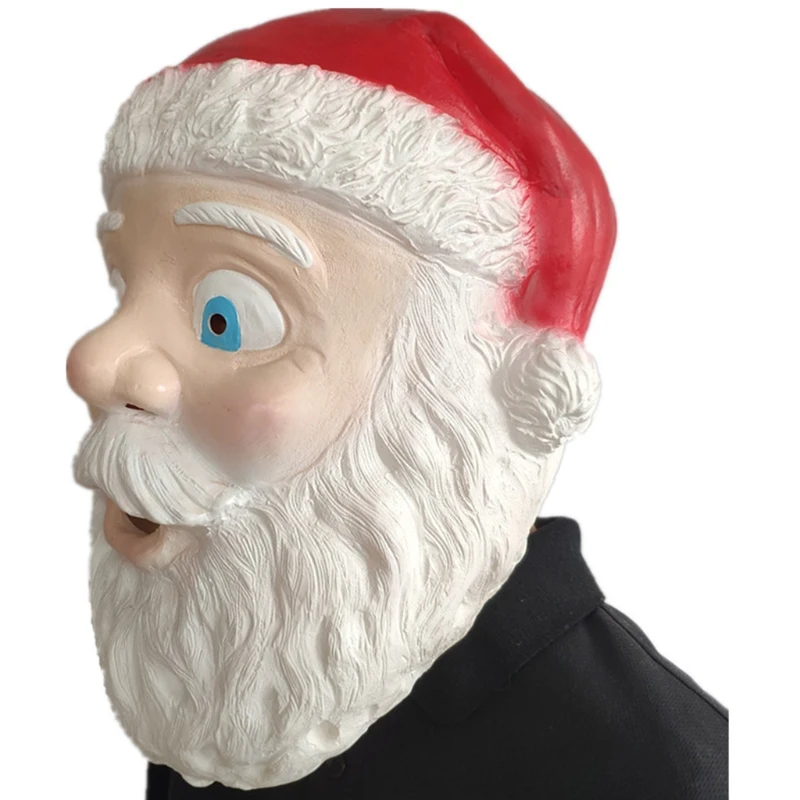 Забавна Маска за cosplay Дядо Коледа 10x14 инча, Коледна маска за възрастни и деца . ' - ' . 4