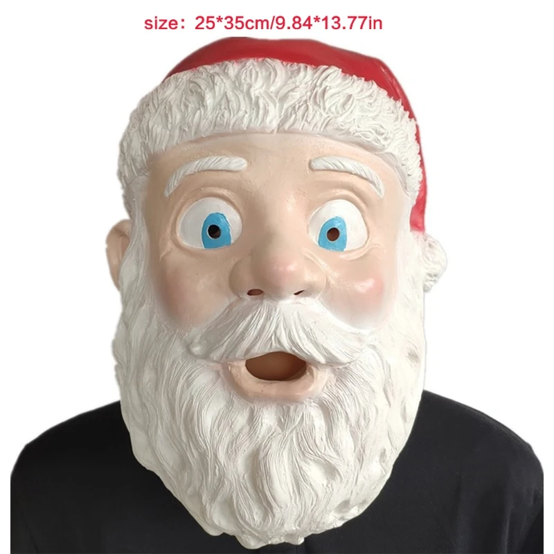 Забавна Маска за cosplay Дядо Коледа 10x14 инча, Коледна маска за възрастни и деца . ' - ' . 5