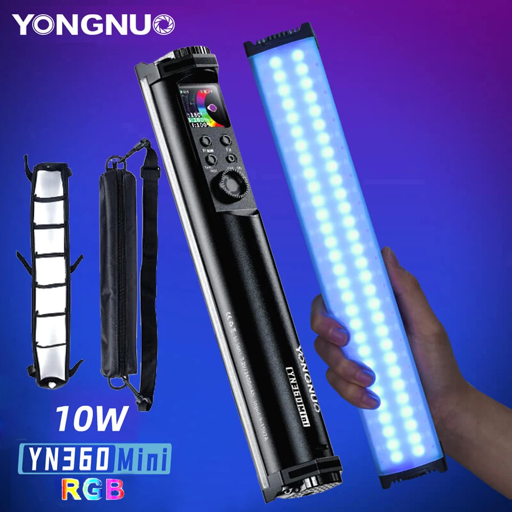 YONGNUO YN360 MINI LED Soft Tube Stick Ръчно Лампа 2700K-7500 K RGB Цветен два цвята Лампа За Видеозаснемане Управление на приложение . ' - ' . 0