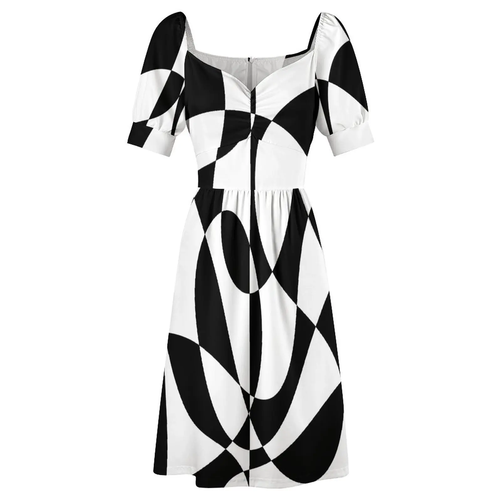 Черно-бяло абстрактно рокля на 1960-те години, дамски летни рокли 2023, секси лятна рокля 2023, луксозни вечерни рокли 2023 . ' - ' . 3