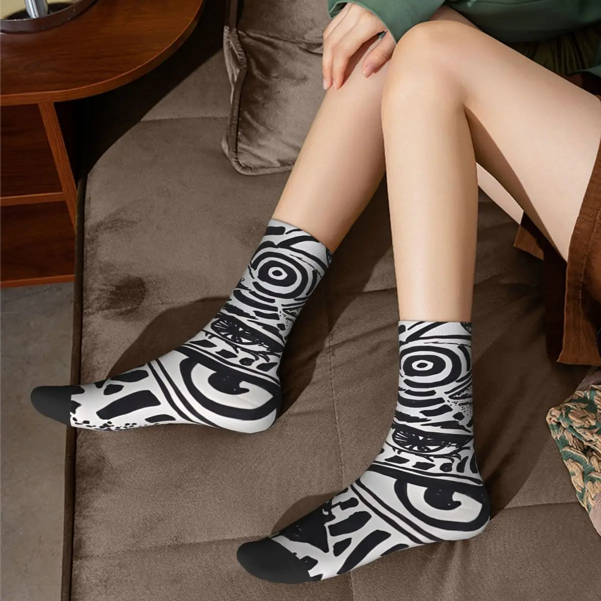 Ретро-Ръчно изработени Очите Арт Мъжки Чорапи с Шарени Очи Унисекс стил Харадзюку с принтом Забавен Экипажный чорап в подарък . ' - ' . 5