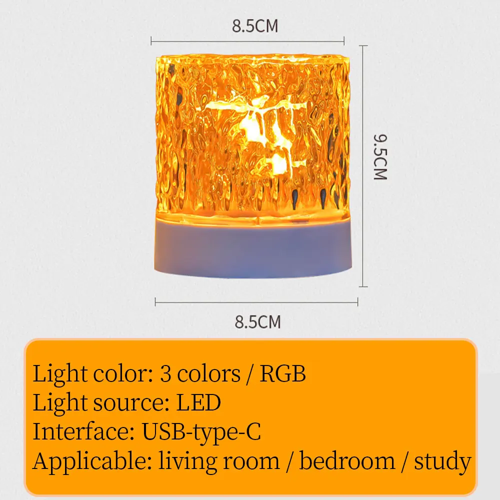 RGB Light Light настолна USB лампа за спалнята с въртящ водно модел, сянка, лампа Aurora Flame, нощна лампа, подарък Touch . ' - ' . 5