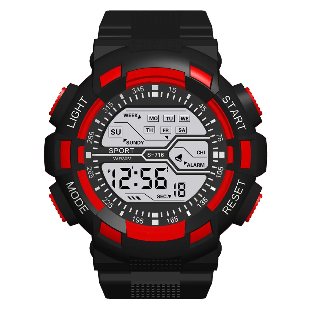 Луксозни Мъжки дигитален часовник с led аларма датата на Многофункционални Спортни Модни семицветные цветни светещи електронни часовници Relogio . ' - ' . 0