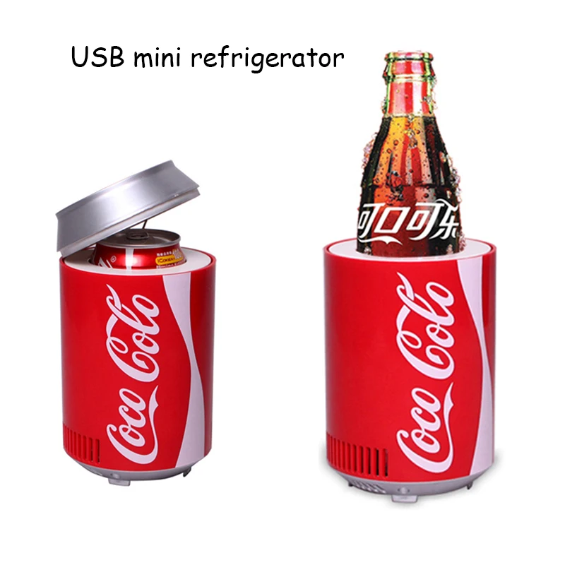 Usb Мини Хладилник-хладни, Нагревател за бутилки кока-Кола, с Двойна употреба, за дома, хотели, dc 5 В 12 В, автомобил, Офис хладилник, компютър, охладител за вино . ' - ' . 0