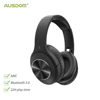 AUSDOM ANC1 Слушалки с активно шумопотискане, безжична Bluetooth слушалка, Hi-Fi стерео, Сгъваема С микрофони за телефон