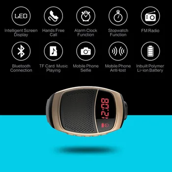 B90 Bluetooth Високоговорител, Спортни Smart-Часовници, хендсфри, TF карта, FM радио, Самоснимачка, Безжичен Дисплей Време за Джогинг