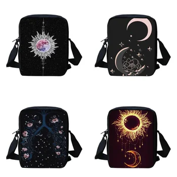 Belidome Малка чанта-Месинджър с дизайн на Луната и Слънцето, чанти през рамо, за жени, Мъже, Преносима чанта за книги за момичета, Дамски чанти-тоут, Месинджър 2023