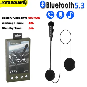 BT30S Мотоциклет шлем Bluetooth Слушалки 5.3 Безжични слушалки хендсфри за водача, Стерео MP3 Музикален плейър
