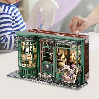 DIY Wooden миниатюрен куклена къща Мини модел на дома за семеен подарък за рожден ден