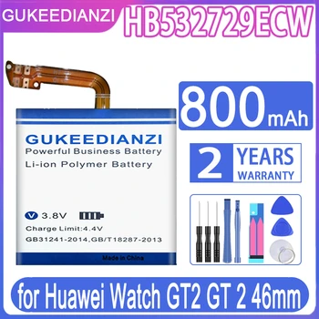 GUKEEDIANZI 100% чисто Нов 800 ма HB532729ECW Батерия за Huawei Watch GT2 GT 2 46 мм Battryia + Комплект инструменти за ремонт