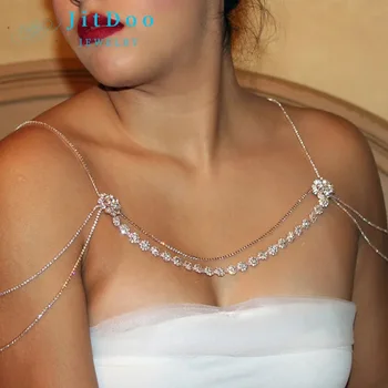 JitDoo Ръчно изработени, сексуална Многопластова верига на рамото с цветен Модел за жени, Луксозни бижута за Младоженци