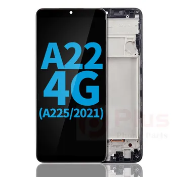 LCD дисплей с рамка (без сензор за пръстови отпечатъци) за Samsung Galaxy A22 4G (A225/2021) (Incell) (черен)