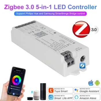 Led контролер Zigbee 3,0 2,4 Ghz и 5 в 1 Hristo Smart Dimmer за led лента Подкрепа Hue Smart Things Алекса Google Assistant DC12-24V