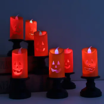 Led свещник за Хелоуин, Тыквенная свещ, лампа, Тиква лека нощ С призрачно лице, Щастлив Хелоуин, Фестивал на призраци, Вечерни природа