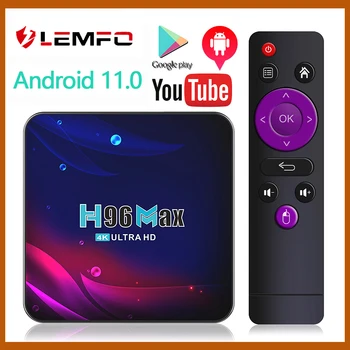 LEMFO Smart TV Box Android 11 4 GB 64 GB H96 Max V11 RK3318 Четириядрен 4K 1080P media player H96MAX 2,4 G 5G Двойна Wifi телеприставка