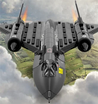 MEOA Военни строителни тухли 183 бр. военновъздушните сили на САЩ SR-71 Blackbird на Авиационните градивни елементи, играчки за изграждане на Изтребители