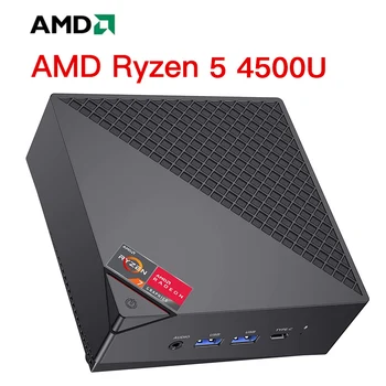 MN58 AMD Ryzen 5 4500U МИНИ КОМПЮТЪР на Windows 11 Pro DDR4 3200 Mhz 16 GB 500 GB NVMe SSD WiFi 6 2,5 G LAN Настолна Игра Мини PC Компютър