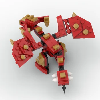MOC Строителни блокове Модел Детски играчки Летящ Дракон Аниме Фигурка Строителни играчки За деца на Огнения Дракон Набор от Тухли, Играчка за момчета