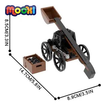 MOOXI Средновековието Военен Требушет Блокове Строителни Тухли САМ Образователна Детска Играчка За Деца, Подарък Сглобяване на Детайли MOC5029