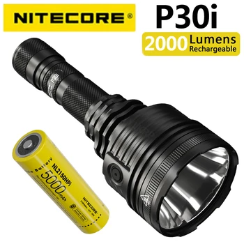 NITECORE P30i 2000 лумена, за търсене фенерче с обхват на действие до 1000 метра, оборудвана с батерия NL2150HPi