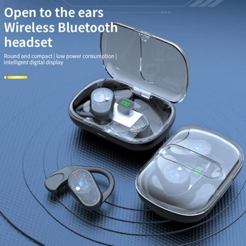 Ows един-80 TWS Air Conductive Спортна Безжична Bluetooth слушалка с Микрофон, Слушалки С Подсветка за Дишане, Музикални слушалки с субуфер Hi-Fi