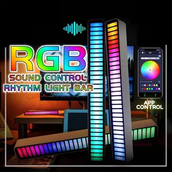 RGB Гласово Управление на Синхронен Ритъм на Светлината Популярна в Интернет Цветна Музика Околния светлина Индукция на Работния плот на Автомобила Творчески избор светодиоди