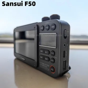 Sansui F50 Ретро Видео Радио caixa de som Bluetooth Портативен Стерео Субуфер Mini Plug In Walkm All Band Mp3 Музикален Плейър