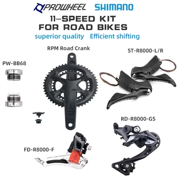 Shimano Ultegra 2x11 Speed Groupset R8000 Ключ за Превключване на предавките с 11-Степенна PROWHEEL об/мин Коляно 170/172,5 мм Шатуны 11 В Комплекти пътни Велосипеди