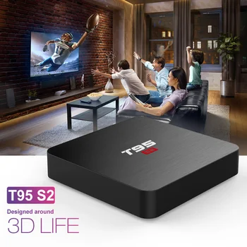 T95 S2 TV BOX Android 7,1 TV Box 2 GB + 16 GB Amlogic S905W Quad 2.4 Ghz WiFi за Домашно забавление на Android-конзола