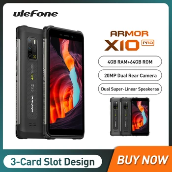 Ulefone Armor X10 Pro Силни Смартфони Восьмиядерный 4 + GB 64 GB Android 11 Мобилен Телефон 5,45-Инчов HD 5180 mah Батерия 4G Мобилен телефон NFC