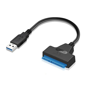 USB 3.0 към SATA7 + 15pin Кабел за твърд диск, конвертор 2,5-Инчов SSD Твърд диск