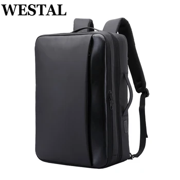 WESTAL, 17-инчов раница за лаптоп, училищен раница, USB порт за зареждане, чанти за бизнес пътувания, Мъжки чанти и калъфи за разходки, спортни mochila escolar