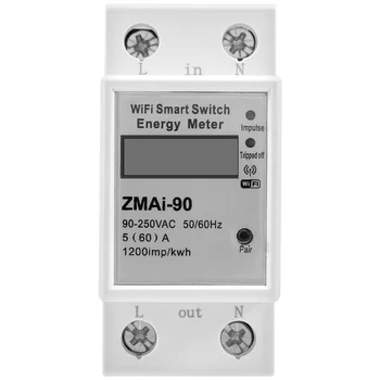 Wifi Smart Meter Преминете на потреблението на енергия Брояч за наблюдение на енергия 110V 220V Smart Life/Sasha App Remote Control