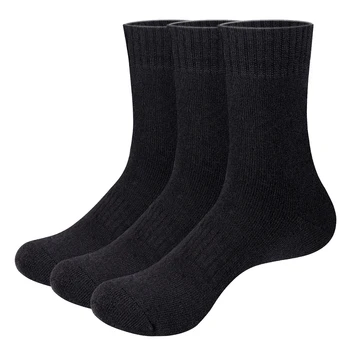 YUEDGE/ Мъжки Чорапи от Мериносова вълна до средата на прасците, Уютни и Топли Чорапи за Зимни Обувки За Мъже, Размер 37-46, 3 чифта/Опаковка